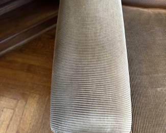 Lauren Collection Swayze Chair Upholstered in Corduroy. Has Slight Tear. Extra Fabric Available For Fixing The Arm. Measures 38" W x 40" D. Photo 4 of 5. 