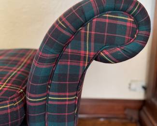 Ralph Lauren Homes Clawfoot Kings Roll Arm Bench with Claw Feet Upholstered in 100% Wool Watson Tartan in Black. Measures 70" W x 24" D. Photo 2 of 5. 