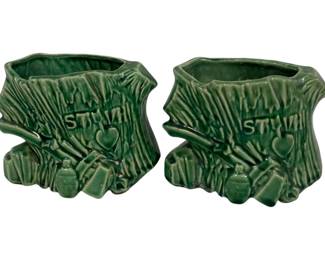 1942 - Vintage Pair McCoy Pottery Planters 3.25 x 5 x 4
