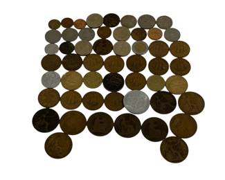 330 - 54 Assorted Vintage to Modern Foreign Coins
