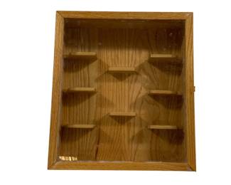 637 - Wood & Glass Display Case 14 x 16 x 5
