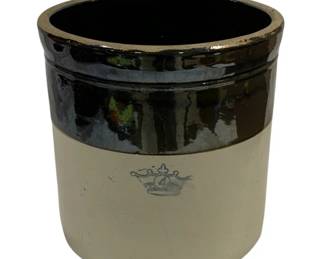 107 - 4 Gallon Brown & White Crock 11.5 x 12
