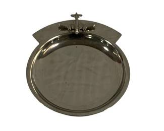 153 - Chrome Airplane Ashtray/Change Dish 5"
