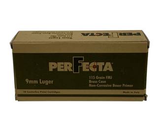 65 - Perfecta 9mm Luger Ammo Full Box 50
