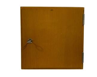142 - Wood Key Holder Cabinet w/ Key
