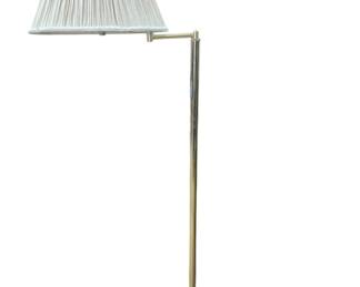 1665x - Vintage Brass Adjustable Floor Lamp 55" used, untested, as-is electric/electronic/mechanical item. No guarantee all components are present
