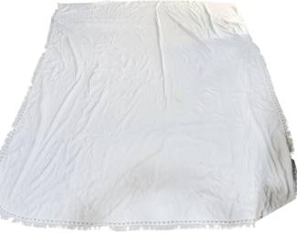 6t - Crown Crafts Full Size Bedspread - white minimal stains
