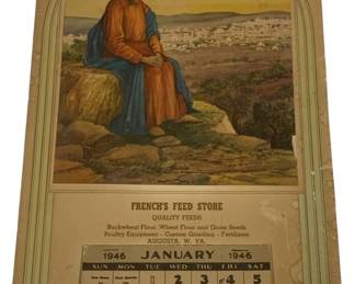 1926 - 1946 French's Feed Store Calendar 15.5 x 10
