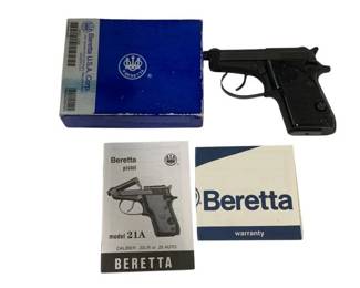 94 - Beretta Handgun Model 21A .22LR w/ Box & Papers serial #DAA220097 TERMS OF SALE ON FIREARMS â€“ NO SHIPPING AVAILABLE FOR ANY GUNS - all guns will be sold according to Virginia law. ONLY VA RESIDENTS can bid on PISTOLS. Any firearm purchased at auction must be picked up at C&D Family Pawn Shop - no exceptions. A background check will be required with a valid ID. C&D Family Shop will charge a fee per in-state long gun or pistol of $25 for transfer and for Out-of-State long gun a $30 fee. If you live in NC, you need to provide 2 forms of ID and there will be a $25 transfer fee for long guns â€“ PISTOLS AVAILABLE ONLY TO VA RESIDENTS. C&D Family Pawn Shop is located at 646A Piney Forest Rd, Danville, VA 24540. Guns will be available for pickup after 12 noon on Wednesday, 10/8/2025 at C&D Pawn Shop.
