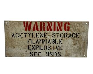 297x - Acetylene Storage Metal Sign 8 x 18
