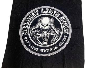 1912 - Helmet Laws Suck Cloth Flag 42 x 43
