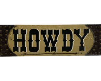 1978 - Howdy Wood Sign 7 x 22

