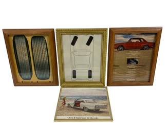129 - 4 Framed Automotive Ads 14 x 10
