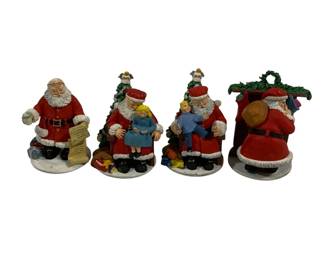 132 - 4 Dram's Tree Pewter Santa Figures Limited Edition Numbered to 2500 3" tall
