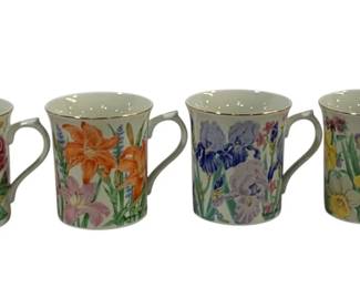 1229 - 4 Lenox Rose by Suzanne Clee Mugs 3.5"
