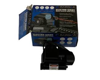 105 - Barska Electro Sight w/ Laser in Box used as-is electric/electronic/mechanical item - no guarantee all components, untested
