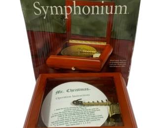 1244 - Mr Christmas Holiday Symphonium Music Box with box used as-is electric/electronic/mechanical item - no guarantee all components, untested
