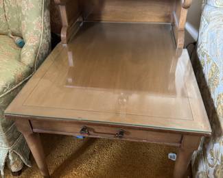 Imperial Furniture MCM 2 tiered wood end table - includes glass tops