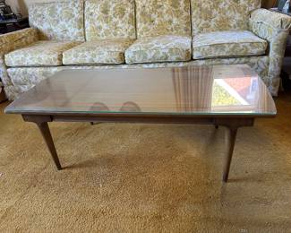 Imperial Furniture MCM wood coffee table - includes glass top