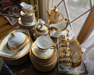 Hutschenreuther Selb Bavaria gold trimmed china set....