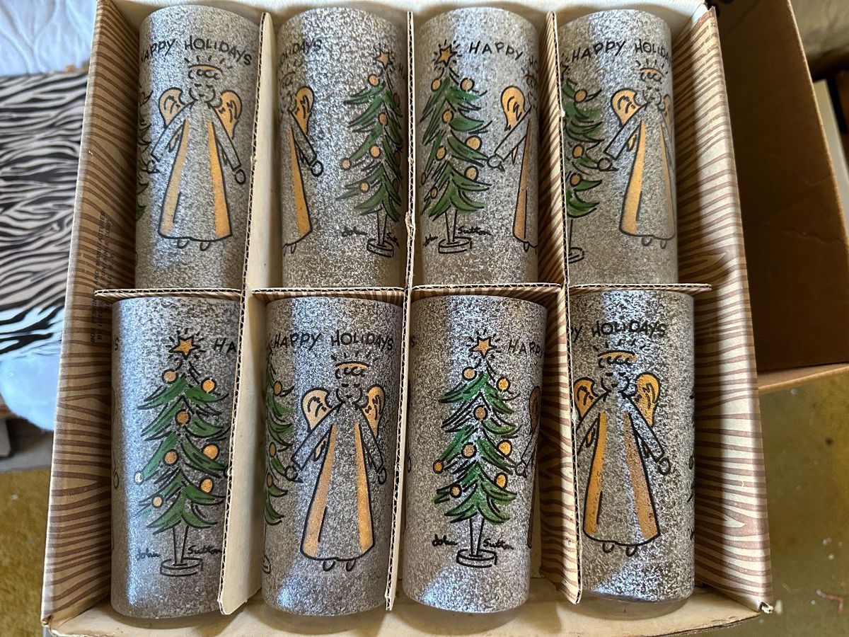 John Sutton signed West Virginia MCM holiday glasses