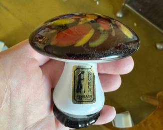 Kumela Riihimaki glass mushroom paperweight