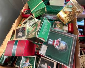 Boxes and boxes of Hallmark ornaments......