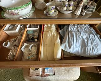 Vintage baby clothes and shoes