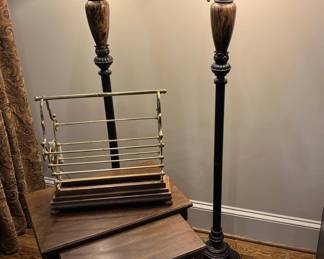 Nesting Tables, Pair of Lamps And Magazine Rack