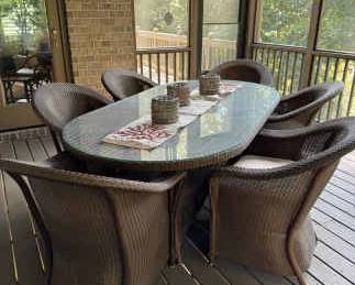 Lovely 6 Seating Table Chairs by Reflections