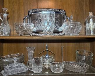Crystal Glass Silver Dining Lot