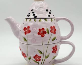 59 BellaCasabyGanzTeaForOneStackableTeapotCupSet