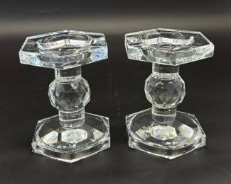 97 GlassPillarCandleHolders