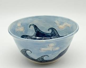 52 WaveCloudPorcelainBowlSignedbyArtist