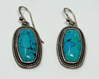 18 SterlingSilverChrysocollaDropEarrings