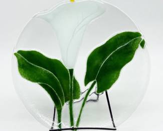 72 FusedArtGlassCallaLilyPlate