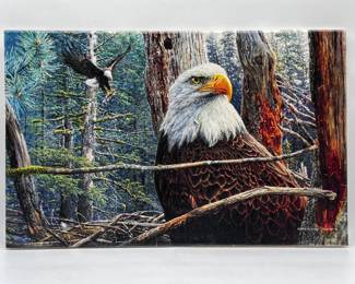 22 HaroldWilliamJohnsonEaglePrintonCanvasSigned