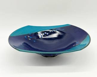 119 DecorativeDolphinPotteryBowlSigned
