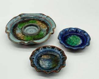 40 ArtistHandmadeStudioCrackleGlassPotteryPieces