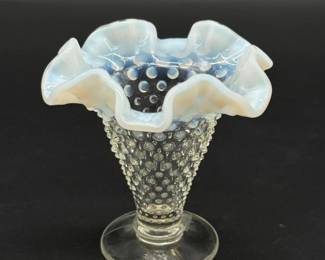 53 FentonFrenchOpalescentHobnailVase