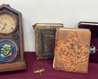Antique Ingram Co. Mantle Clock  Family Photo Albums