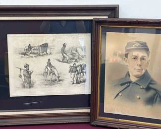 Civil War Life, Framed Signed Art