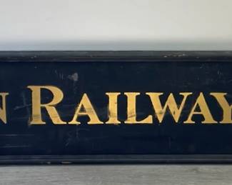 Vtg Wood American Railway Express Original Railroad Advertising
