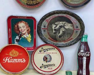 Metal Beer Beversge Trays ColaCola Thermometers 