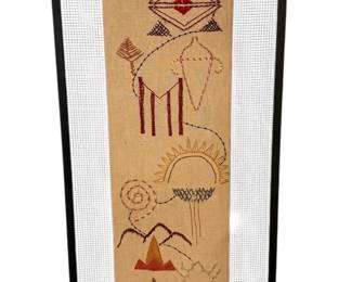 22 X 58 Handmade Geometric Embroidered Panel 