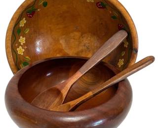 Vintage Wooden Serving Bowls