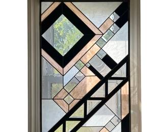 Geometric Stained Glass Window Hanging