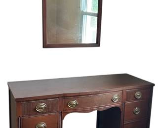 Antique Dovetail Joint Vanity Desk Mirror