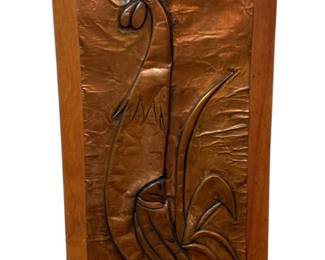 15 X 39 Hammered Copper Rooster Panel