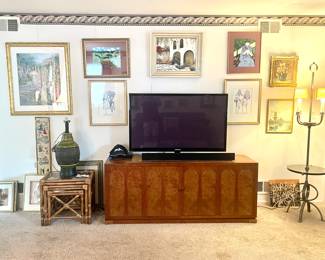 mcm 4 folding door burl wood credenza by Romweber